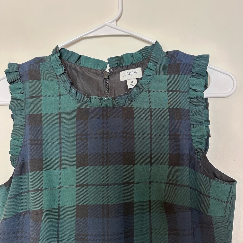 J. Crew Green and Blue Plaid Midi Dress - Picture 2 of 4